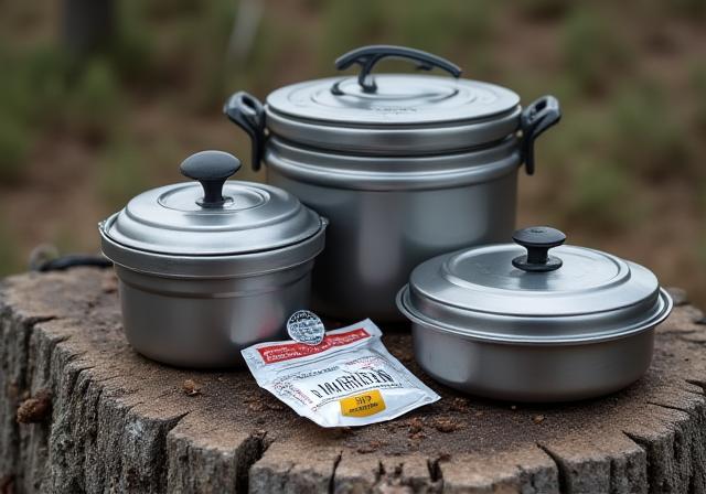 Emergency cooking and nutrition gear setup